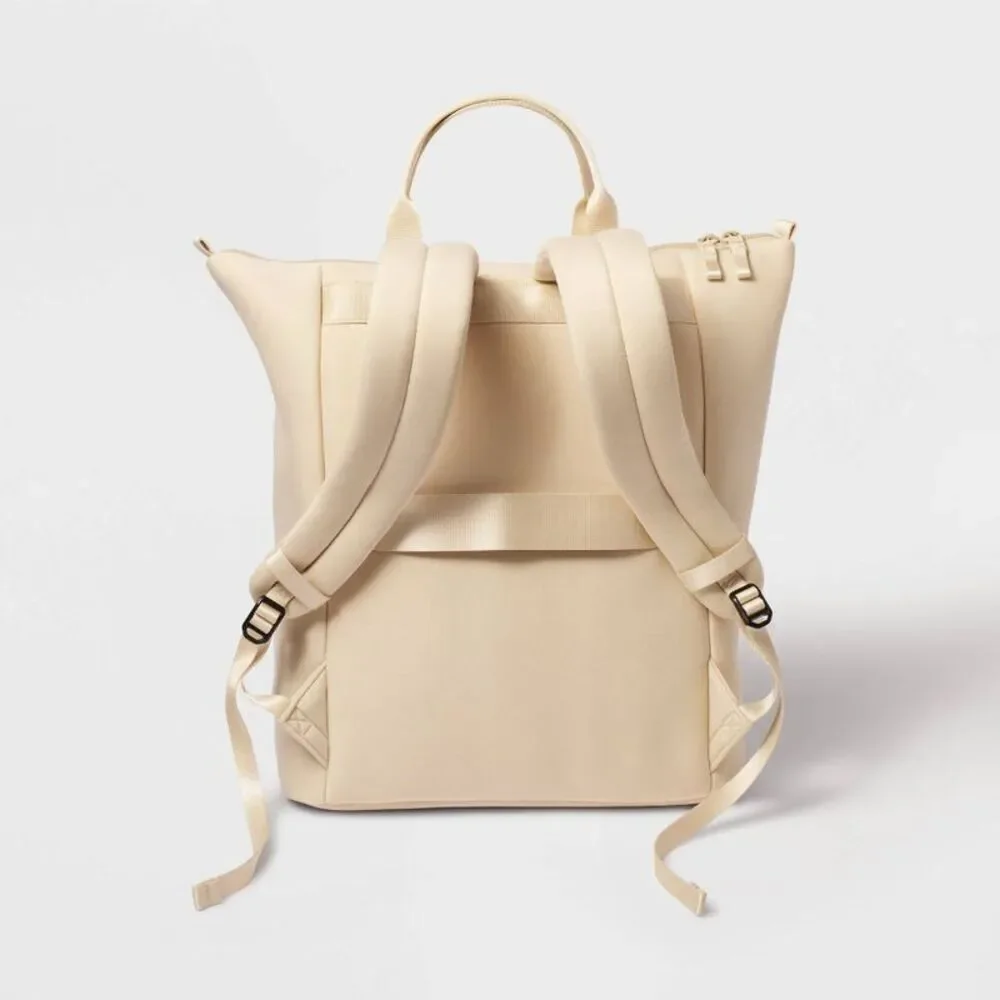 Open Box - All In Motion - Faux Neoprene Tote Backpack - All In Mo Cream